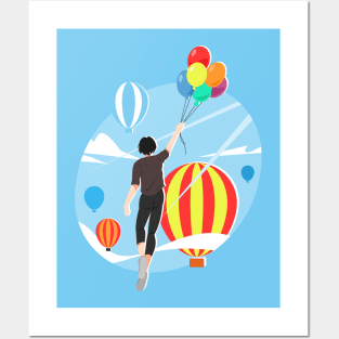 Girl and Balloons Posters and Art
